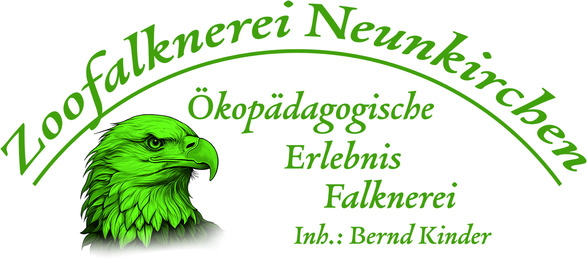Logo der Zoofalknerei Neunkirchen, Ökopädagogische Erlebnisfalknerei, Inh.: Bernd Kinder
